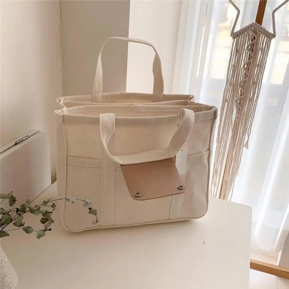 Fashion shoulder bag, canvas tote bag, large capacity messenger bag with multiple pockets, handbag with compartments, canvas bag with handles