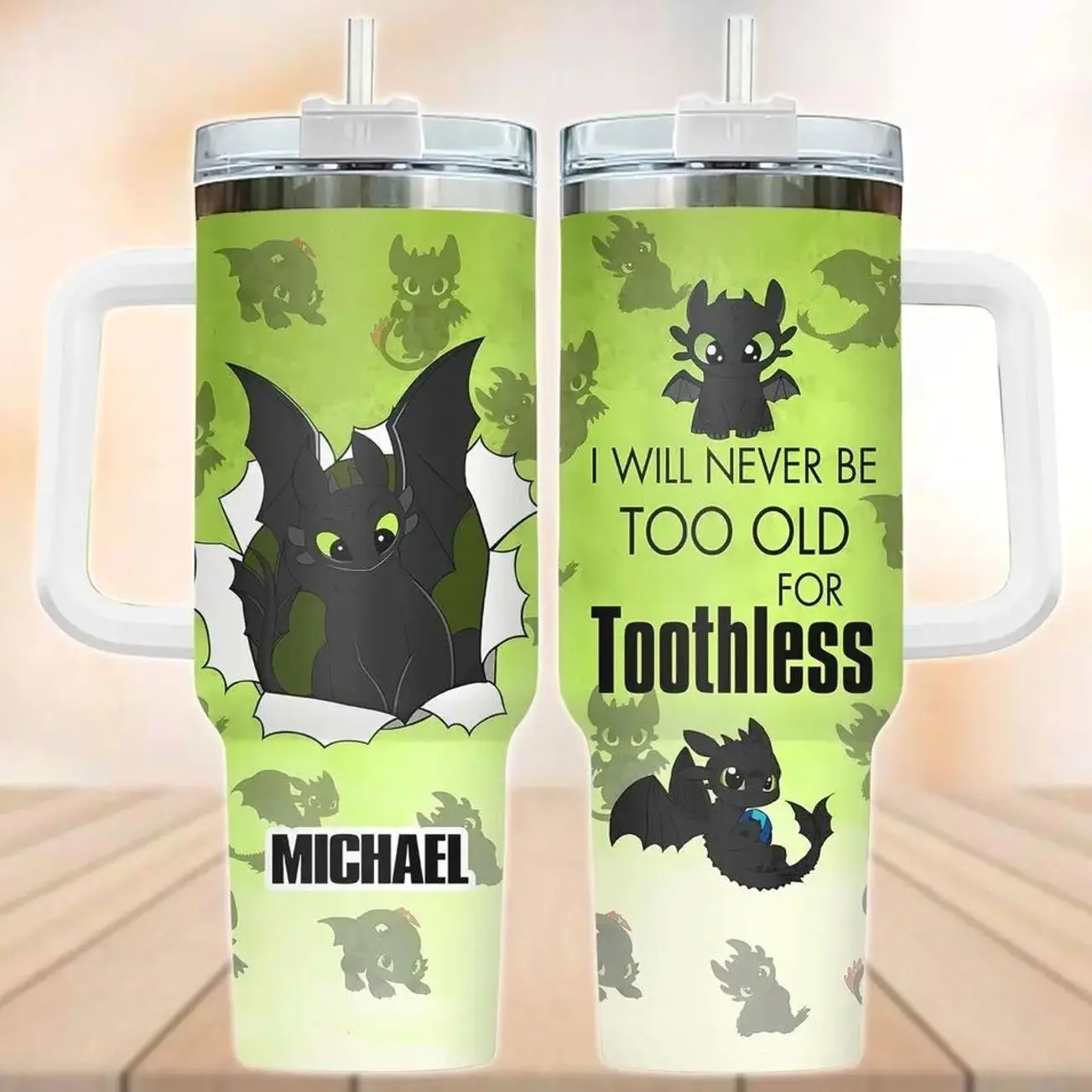 Night Fury Toothless Custom Tumbler 40oz, Cute Dragon Drinkware Tumbler, How To Train Dragon Tumbler, Funny Cartoon Tumbler Cup