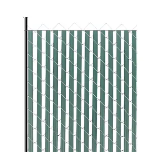 VEVOR Bottom Locking Privacy Slats, Double-Wall Vertical Bottom-Locking Slats for Chain-Link Fence, High-Density HDPE Chain Link Slats Ideally Fit 4' High Fence for Garden, Farm, Sports Field(Green)