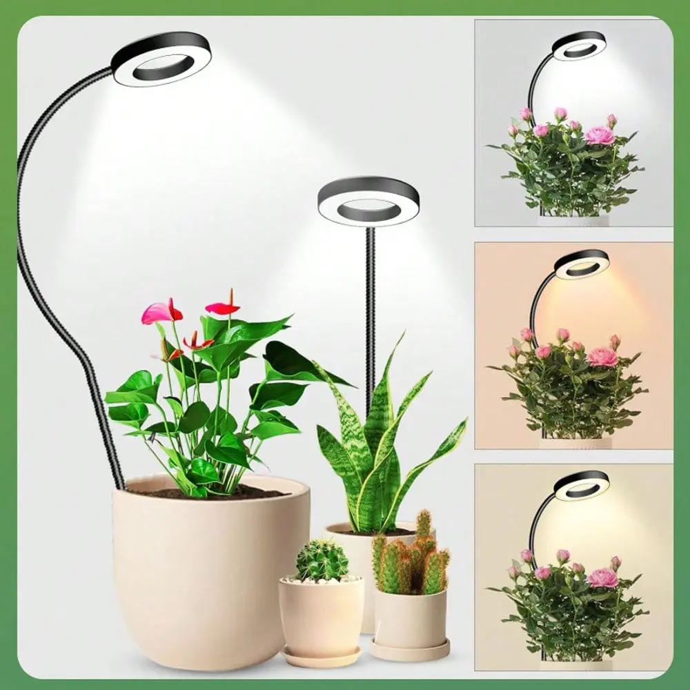 USB indoor plant growth lamp, full-spectrum plant lamp, suitable for indoor plants, adjustable height, 10-level brightness, automatic on/off timer (3/9/12 hours), suitable for indoor plants and indoor potted plants.