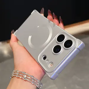 iPhone Case iPhone 17/16/15/14/13 Pro Max, Wireless Charging Compatible Magnetic Car Mount Anti-Slip Design Simple Style