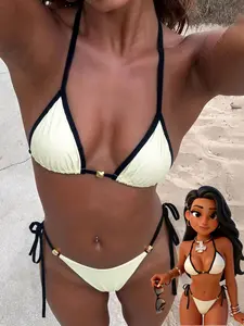 Women's Swimsuit bikini, retro every day wear black and white beachwear, Going Out Outfits, Casual, Y2k, Boho, Cocktail, Vintage, Bodycon, Rave Outfits Festival, Classy, Streetwear, Vacation spring summer Outfit, Swimsuit Style Bikini