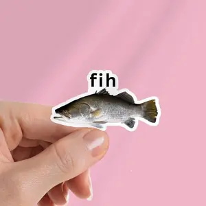 Fih Fish Meme Sticker: Funny Vinyl Decal - Stocking Stuffer, Laptop Water Bottle Decal