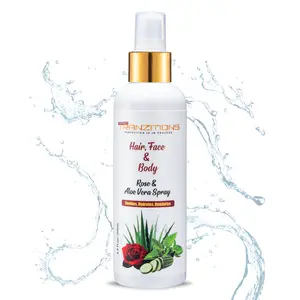 200ml/ 6.8oz Aloe Vera & Rose Water Spray For Locs - Organic Rose Water For Hair Nourishing & Moisturizing Rose Water Spray For Hair & Scalp