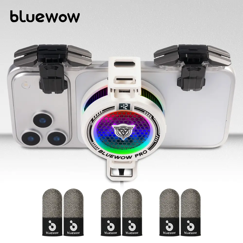 BlueWow X109 AI Pro White USB Cooler - 3-Turbo Speeds RGB Magnetic