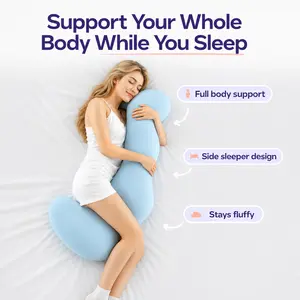 【summerwins】Upgraded Extra-Long BodyAlign Full Body Ergonomic Cooling Pillow, Support Back, Belly, Hips & Legs, Maternity Side Sleeper Pillow for Body Pain Relief