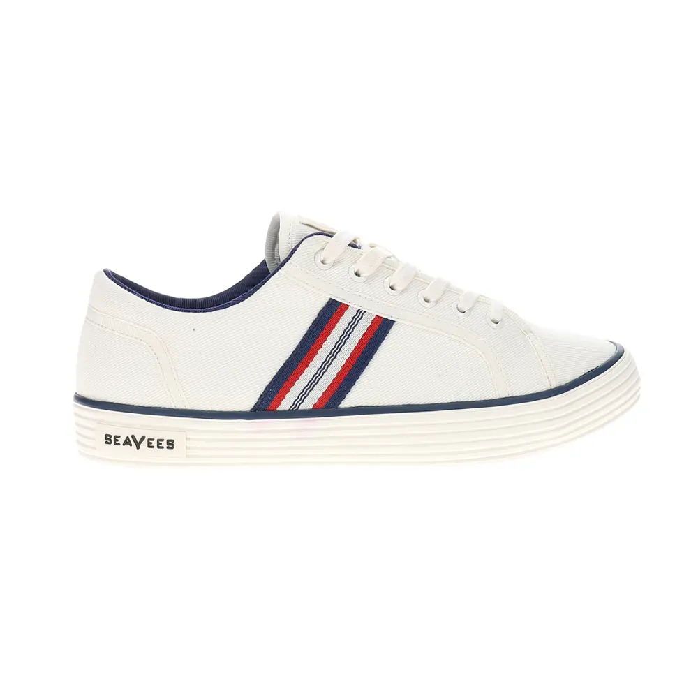 SeaVees Womens Balboa Court Lace Up Sneakers Shoes - White
