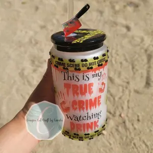 True Crime Scene 16oz Glass Tumbler