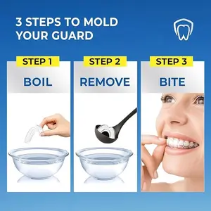 Moldable Mouth Guard for Teeth Grinding, Helpful for teeth correction Customizable Boil-and-Bite Mouthguard for Clenching