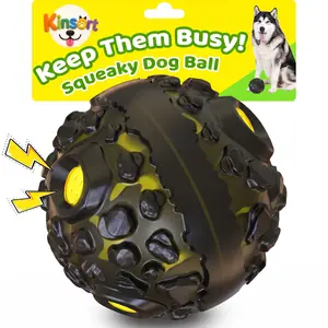 Dog Toy Ball for Aggressive Chewers, Interactive Fetch Dog Ball with Fun Squeaky Sound, Durable for Small Medium Large Dogs, Non-Toxic Rubber Pet Chew Toys