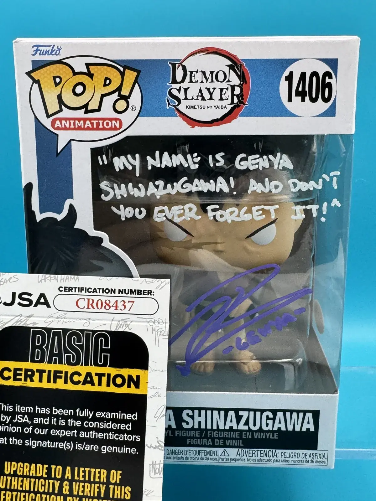 Zeno Robinson signed Genya Shinazugawa from Demon Salyer JSA COA
