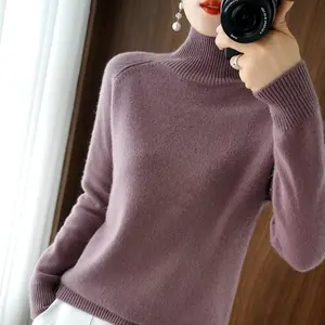 Turtleneck Wool Basic Casual Cashmere Cotton Sweater Soft Women Warm Slim Pullover Autumn Winter Raglan Sleeve Clothing Top TUSHANGGE