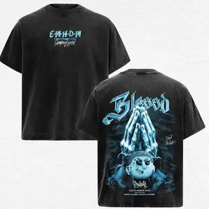 Blessd Praying Hands EMHDM T-Shirt, Latin Trap Reggaeton Graphic Tee, Music Fan Shirt for Men Women, Streetwear Casual Outfit Soft Cotton Music Lover Gift Style 93I