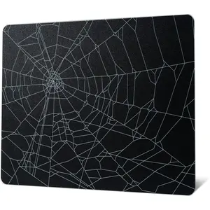 XVX Glass Mousepad for Gaming, Black Spider Webs Hard Gaming Glass  Pad, Professional Large  Mat 410mm*310mm, Special Glass Surface with Improved Precision and Speed