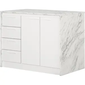 HomeStock Kitchen Island, Sophisticated Simplicity Full Size Kitchen Island with Spacious Countertop Portable Design Modern Kitchen Furniture Convenient Storage Drawers for apartments