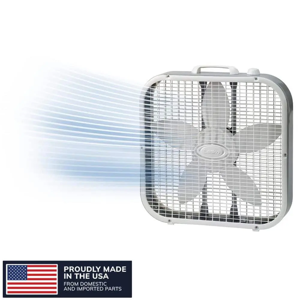 20 in. 3 Speed Air Circulating Box Fan for Home in White