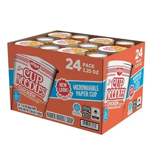 Nissin Cup Noodles Chicken Flavor Instant Ramen, 2.25 oz Cups (Pack of 24) – Quick & Easy Microwave Meal