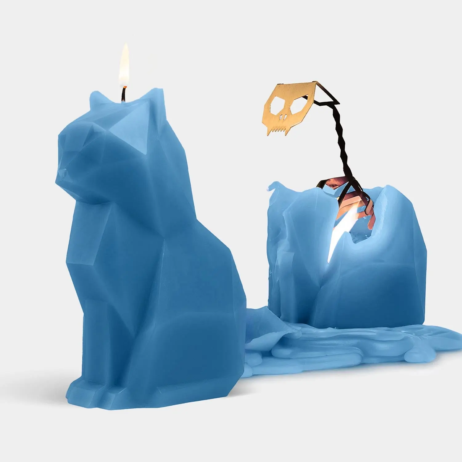 PyroPet Skeleton Candle - Kisa (Cat) - Blue | Metallic Skeleton | Unique Skeleton Reveal | 20hr Burn