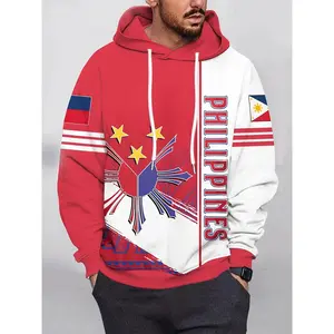 [3D Digital Print Fashion Hoodie] Special Philippine Flag Style Hoodie 3D Digital Print Men's Fashion Hoodie