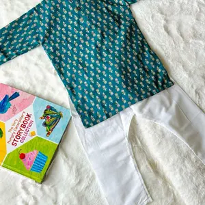 Elegant Festive Season Kurta Pant Set in ocean blue color for Celebrations Soft Comfortable Wear Versatile Choice