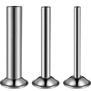 3 Pieces Sausage Stuffer Tubes Stainless Steel Grinder Stuffer Tubes for Size 5 Meat Food Grinder, 3 Sizes