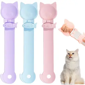 New Cat Strip Feeder Spoon, Mess-Free Squeeze Feeding Tool, Non-Stick Pet Treat Dispenser, Hanging Hole, for Cats, Dogs, Pet Lovers & Stores