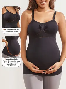 Maternity Shapewear Tank Romper, Maternity Clothing, Soft High Stretch Skin-Friendly Fabric, Abdominal Support, Comfortable All-Day Wear