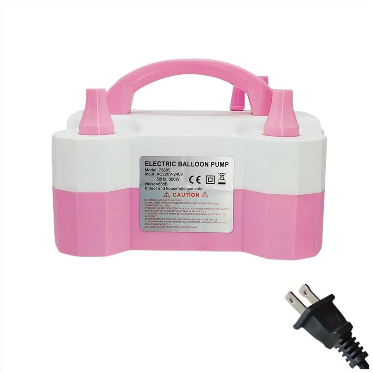 Electric Air Balloon Pump Portable Dual Nozzle Electric Balloon Inflator Blower for Party Decoration 600W US Plug