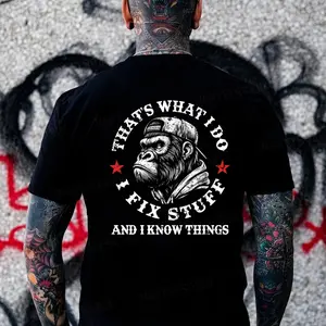 That's What I Do I Fix Stuff And I Know Things Monkey Men's T-shirt