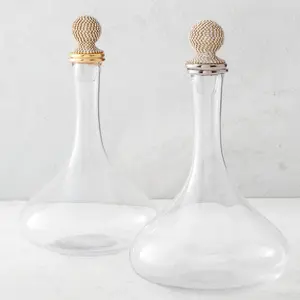 Z Gallerie Victoria Gold Glass Decanter - Hand blown glass Home Bar Accessories Drinkware Stylish Flasks Cocktail Service Utensils Z Gallerie Victoria Gold Glass Decanter - Hand blown glass Home Bar Accessories Drinkware Stylish Flasks Cocktail Service Utensils