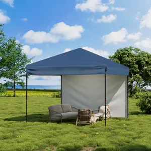 10 x 10 ft Pop Up Canopy Tent, Outdoor Canopy with One-Person Easy Setup, Portable Shelter for Patio, Beach, Parties and Events