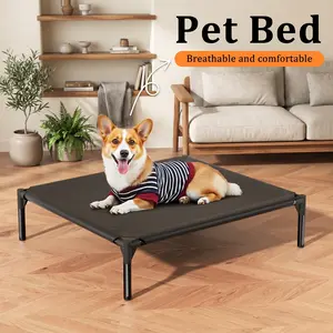 Breathable Elevated Dog Bed with Upgraded Frame, Cooling Pet Cot for Large Dogs, Anti-Slip & Durable