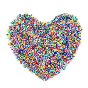5000PCS Nail Art Slices,Cute Design Nail Art Slices, 3D Polymer Clay Slices, Polymer Clay Slices Tumblers for Nail,Slime Making Kit Decoration and Fimo DIY Craft Slices (Letters)