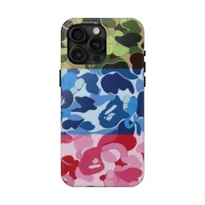The A-Z Guide to BAPE Phone Case, 3 layers of color Army - Red - Blue Camo Phone Case Cover for iPhone 15, 14, 13, 12, 11 Pro Max, Plus, Pro, XS Max, X, XS, Durable Accessories Plastic Protection
