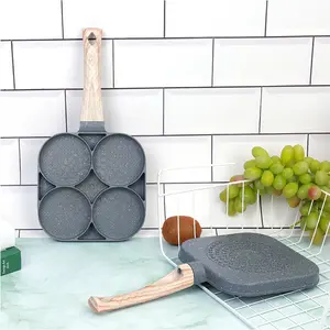 Breakfast frying pan, egg pan, burger pan, omelet pan, nonstick flat pan for home use, dumpling pan, four-hole pancake mold