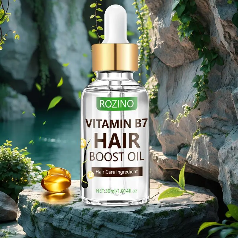 30ml Vitamin B7 Hair Boost Oil, Moisturizing Hair Oil, Haircare Oil, Nourishing Hair Care, Added with Multiple Vitamin Ingredients, Deeply Moisturizes, Strengthens Hair, Reduces Hair Breakage, Makes Hair Healthier and More Vibrant