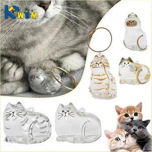 Pet Hair Keepsake Memorial Bottle for Cat Fur Transparent Storage Container for DIY Decoration Gift for Pet Lovers Home Display