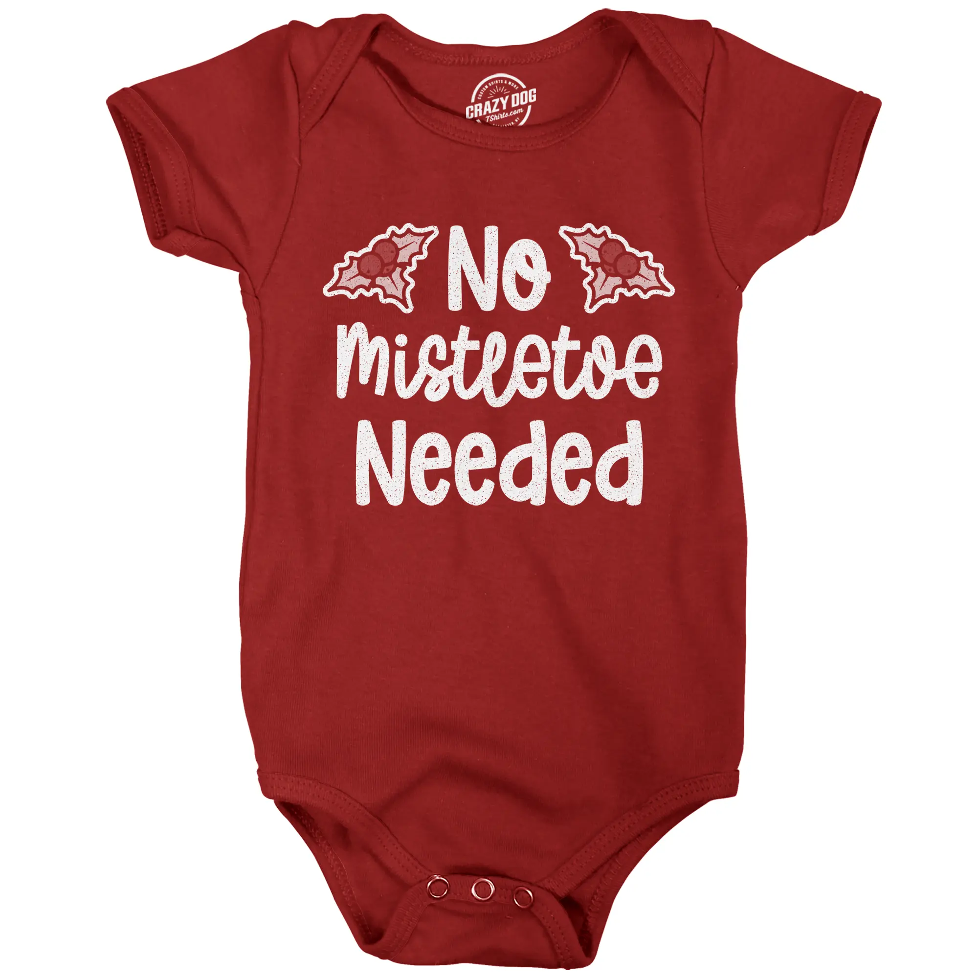 Baby Bodysuit No Mistletoe Needed Funny Christmas Kiss Graphic Novelty Jumper for Infants Funny Baby Onesies Christmas Clothes for Baby Novelty Onesie Red
