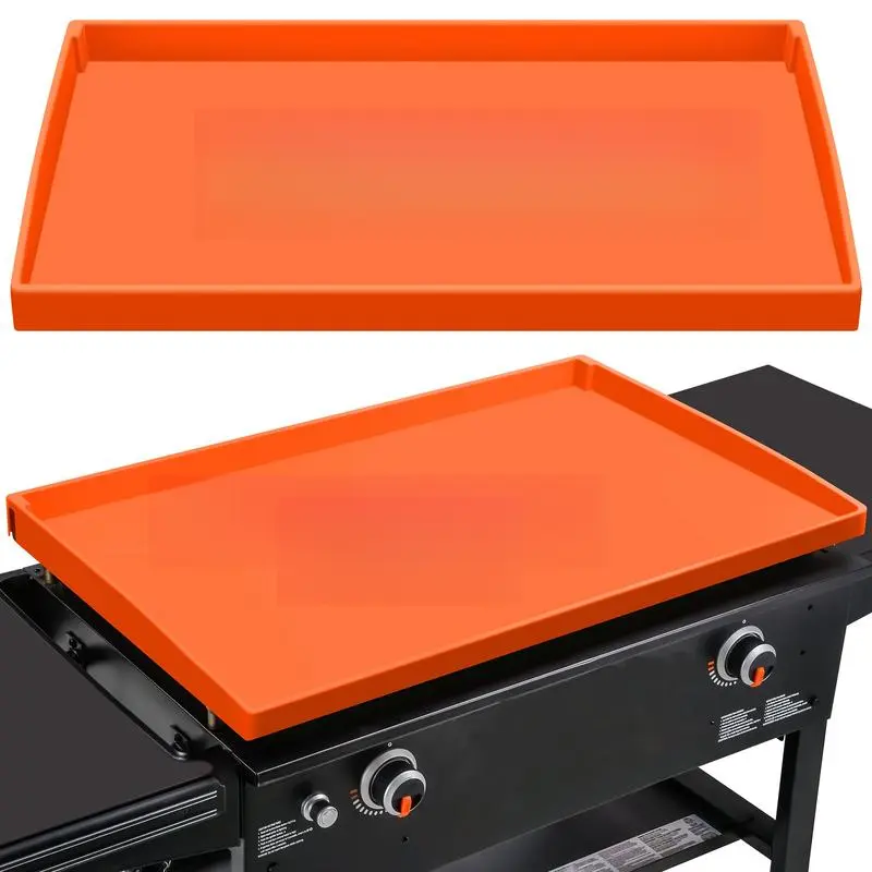 28 in Silicone Mat - Blackstone Griddles Protector, Orange Flat Top Griddle Barbecue Tool Set Kitchen Accessory, Griddle Protector