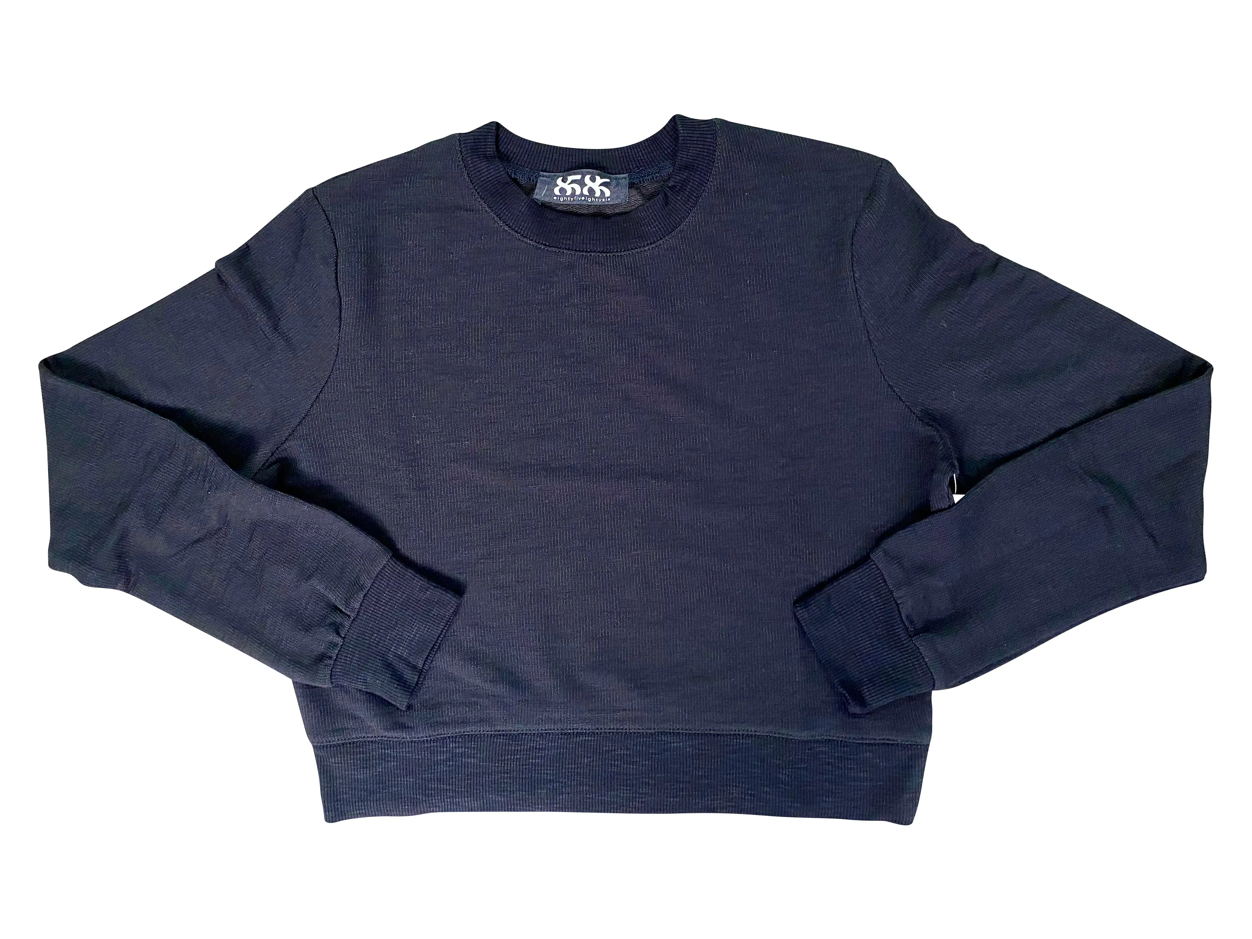 8586: LOUNGE LONG SLEEVE CROP SWEATSHIRT