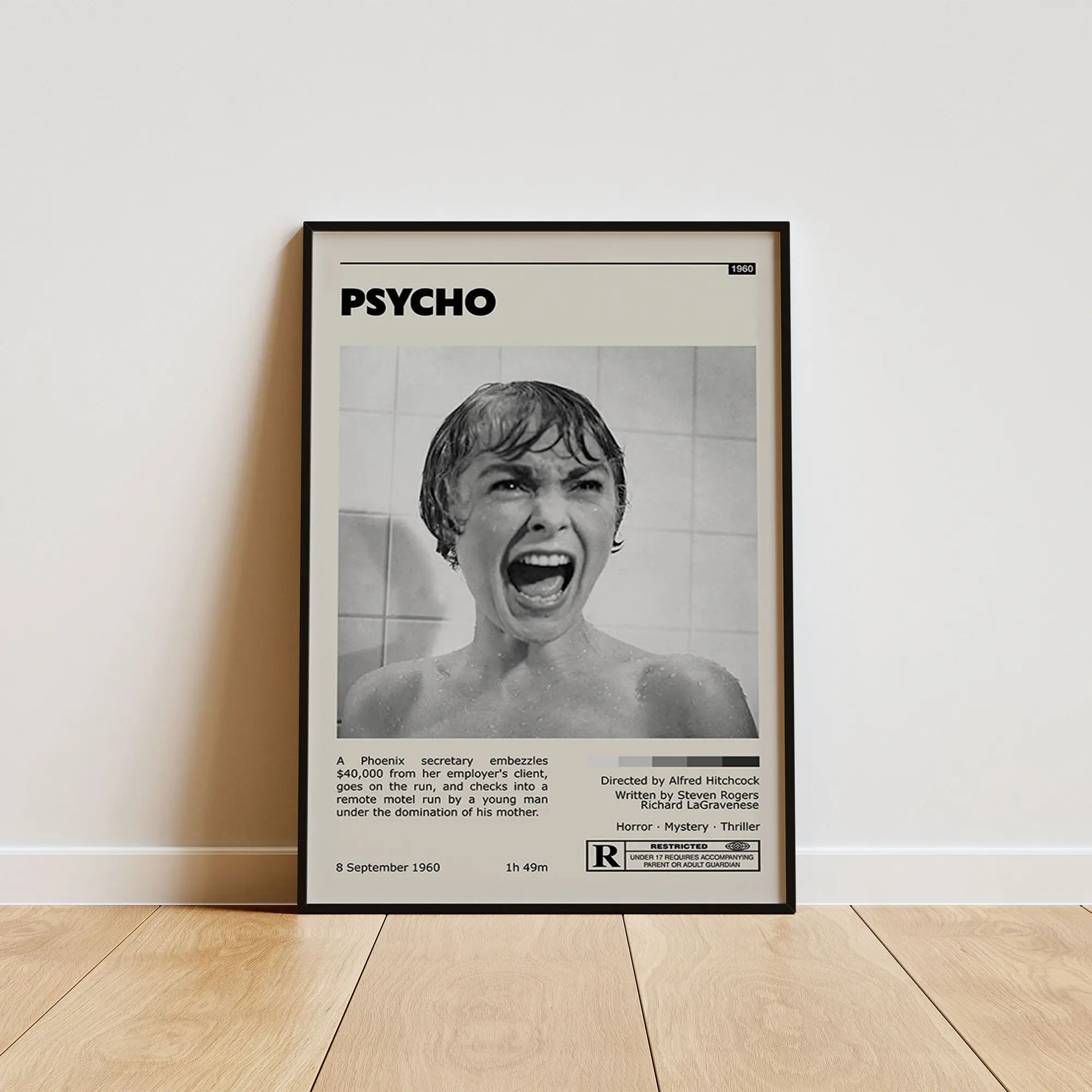Psycho Poster, Contemporary Wall Decor, Modern Home Aesthetic, Interior Decoration Print