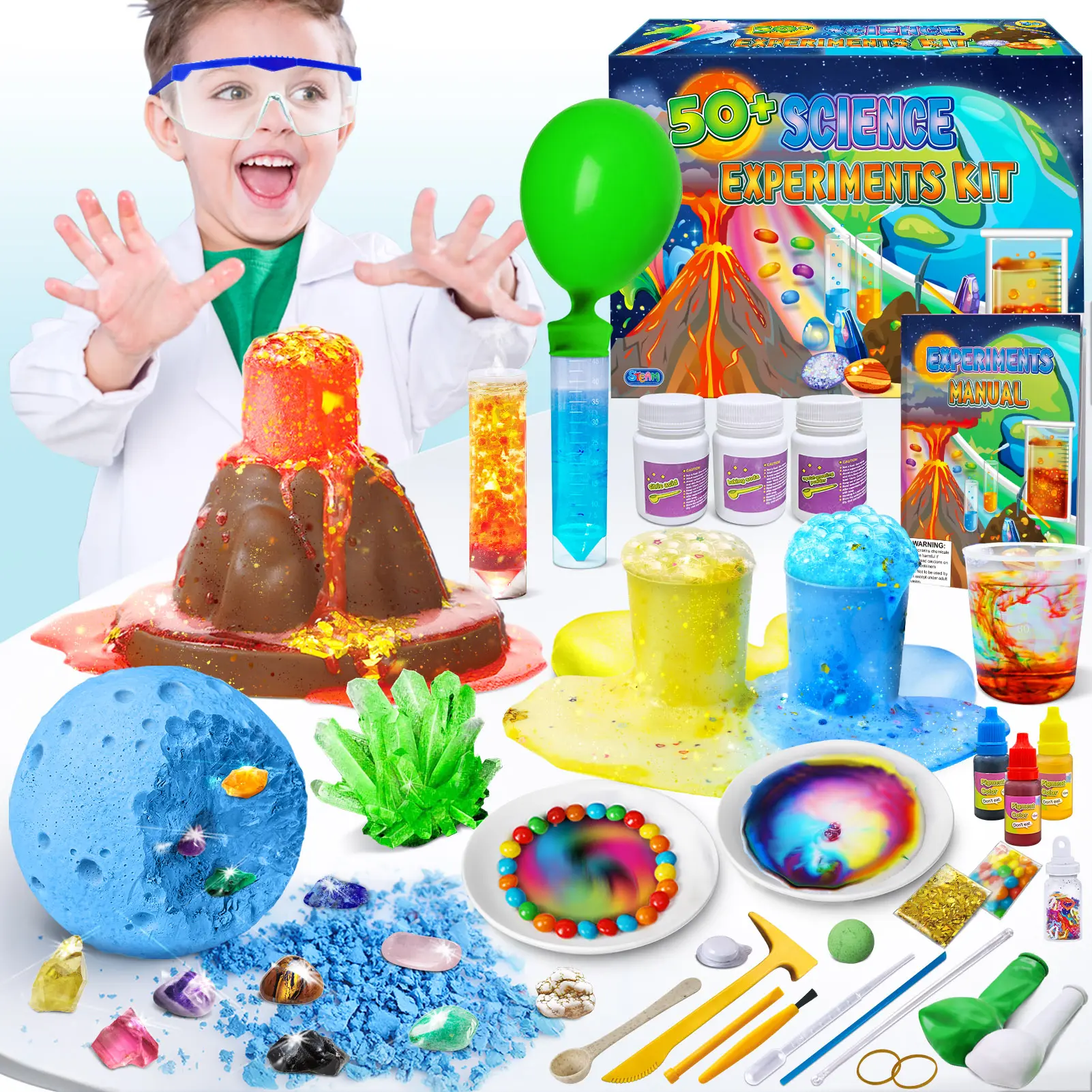 Science Experiments Kits for Kids, STEM Activities Educational Scientist Toys Gifts for Boys Girls Chemistry Set