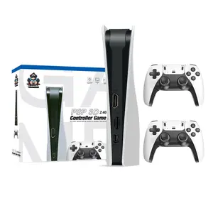 3D Game Stick 128G Video Game Console Retro 4K Home Game Console 2.4G Double Wireless Game Controller Supports PSP