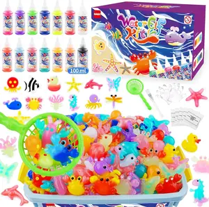Magic Water Elf Toy Kit, Crafts for Kids Ages 4-8, Squishy Maker Set with 14 Magic Gels, 12 Shape Molds, Aqua Fairy, Magic Water Elf, Children's DIY Magic Water Gel Kit, Magic Elf Water Toy for Kids
