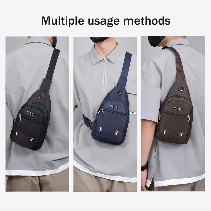 NYRAT Casual Small Multipurpose Crossbody Sling Backpack Waterproof Sling Gym Bag Travel Hiking Chest Bag Daypack for Men Hole Headphone