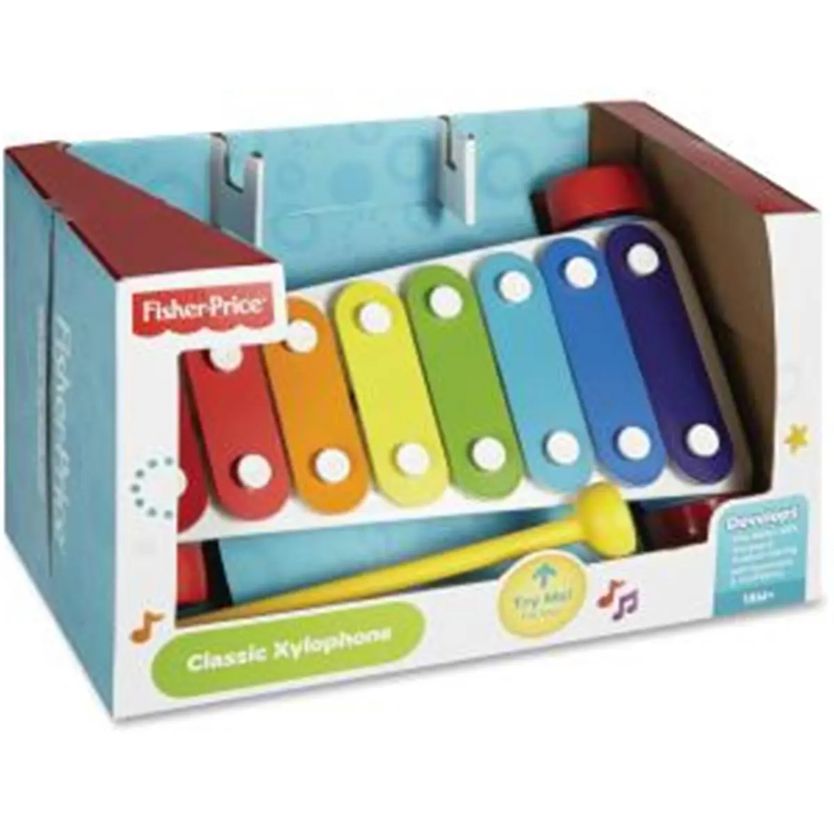 212 MAIN Classic Xylophone Pulltoy for Cats, Percussion Toy with Cause-Effect Learning and Music Play Features