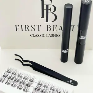 DIY Eyelash Extension Kit - 30Pcs Stem Individual Lashes Cluster C curl (10mm, 12mm,14mm) with Lash Clusters( Bond & Seal & Eyelash Remover and tweezer) All In One for Lash Extensions and Fales Eyelashes Applicator Tool at Home Easy To Apply (classic)
