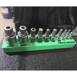 Triple Square Socket Holder | Magnetic Organizer For M4–M18 Bit Set | 3D Printed Tray | Toolbox Storage | Fits Lexivon 10Pc Set
