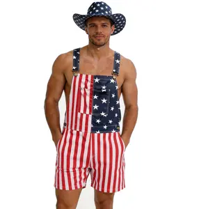 4th of July Men' s American Flag Denim Overall Shorts250th Anniversary of America Independence Day PatrioticStyleOutdoor Fashion Menswear Father's Festival DadGiftsGuys Love Top SpringStatements