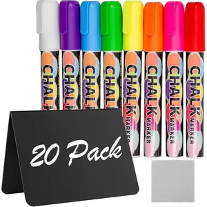 20Pcs Mini Reusable Chalkboard Food Signs, Food Labels Tags Place Cards for Party Buffet Catering Display, with 8Pcs Chalk Markers